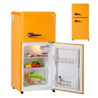 Réfrigérateur mini congélateur haut - 2 portes 92 L (22+38) - L 42cm x H 84cm - Jaune