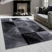 Teppium Tapis design moderne tapis rectangle damier moucheté noir [200 x 290 cm] Rectangulaire [4058819675489]