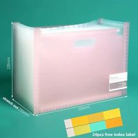couleur rose transversale Organiseur de bureau A4 pour dossiers et documents, boîte extensible à plusieurs ni