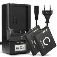 CELLONIC® Pack de 2X Batteries 770mAh avec Station de Charge et Prise Secteur Compatible avec Kodak PIXPRO FZ151 PixPro FZ152 PIXPRO