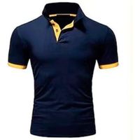 Polo Homme Golf Tennis Manche Courte Casual Sport T-Shirt, Slim Fit Vetement Bleu