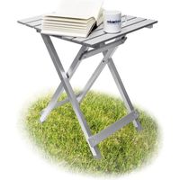 Relaxdays Table pliante aluminium Table d'appoint jardin camping HxlxP 61 x 49,5 x 47,5 cm jardin balcon terrasse camping vacances,