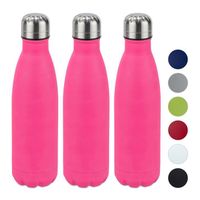 3x Gourde inox bouteille eau acier inoxydable 0,5 litre isotherme froid chaud, rose