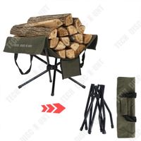 TD® Support de bois de chauffage pour feu de camp support de camping en plein air stockage de bois de chauffage sac de toile