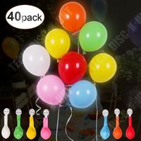 TD® Lot de 40 pièces de Ballons LED Lumineux- Ballon Décoratif Multi-couleur Ruban Coloré pour Mariage- Anniversaire Fête Soirée