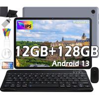 Tablette tactile 10 Pouces 12 Go RAM + 128 Go ROM | 1To TF - Android 13, Caméra 8.0MP 2.5D IPS 800x1280 FHD, 6000mAh