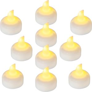 PHOTOPHORE - LANTERNE Lot de 36 bougies chauffe-plat LED flottantes étan