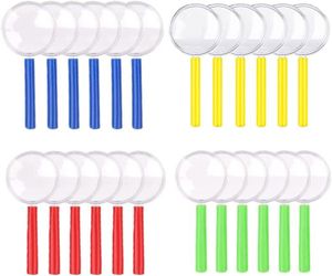 Lot De 6 Loupes Pour Enfants – Poignée Noire – 12 Cm X 6 Cm – Grossissement X3 – Cadeau Anniversaire – Accessoire Détective