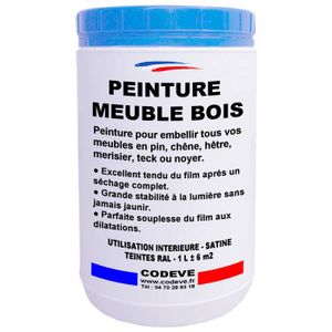 PEINTURE - VERNIS Peinture Meuble Bois - Pot 1 L   - Codeve Bois - 3000 - Rouge feu