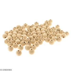 BRACELET - GOURMETTE Perles rondes en bois - 18 mm - 100 pcs Assortiment de perles en bois naturel Creavea : Quantité : 100 perles environForme : perles