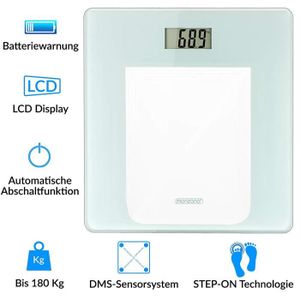 PÈSE-PERSONNE Pèse personne balance digitale LCD blanc 180kg - M