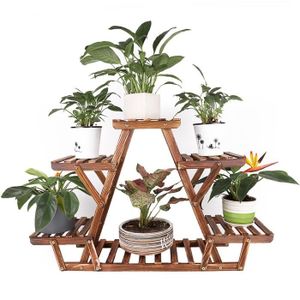 PORTE-PLANTE UNHO Porte Plantes en Bois Étagère Echelle Plantes