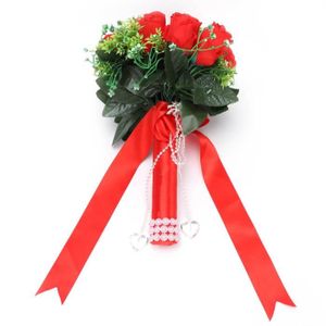 Lot de 2 bouquets de fleurs Artificielles Lumenty la D/écoration Int/érieure-Chaque Bouquet est Compos/é de 7 tiges Dot/ées de Feuilles et de 21 T/êtes de fleurs-Style R/étro-Couleur Rose