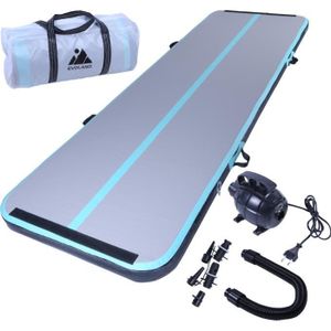 Tapis De Gymnastique Gonflable 5x1m, Épaisseur 10cm – En PVC, Avec Pompe Électrique Et Kit De Réparation – Pour Fitness, Yoga, Gymnastique