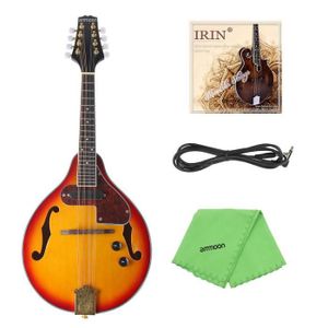Vangoa A Style Mandoline Acoustique électrique 8 cordes Acajou Mandoline Instrument de Musique avec Kits pour Débutants 