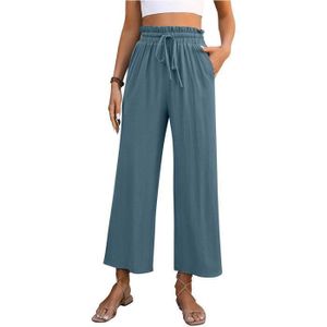 Pantalon Fluide Femme Été - Taille Haute - Léger Et Élastique - Style Chic Et Confortable