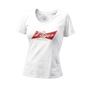 T-SHIRT T-shirt Femme Col V Lager Than Life Bière Alcool F