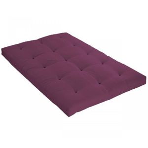 MATELAS Matelas futon aubergine en coton 90x190 - Violet -