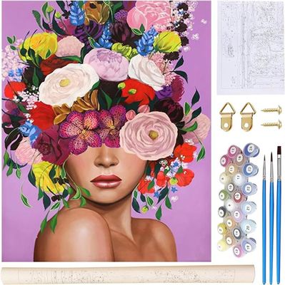 WOWDECOR Peinture par numéros pour adultes enfants filles Roi Lion coucher de soleil mer 40 x 50 cm Peinture à l'huile sur toile pré-imprimée (sans