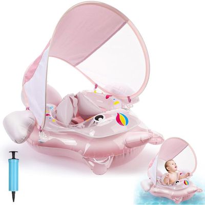 Lamtoq - Bouée Bébé Siège De Piscine Avec Parasol SPF50+ - Queue Flottante Amovible - Pompe Manuelle Incluse - Pour 8 à 24 Mois - Sécurité 5 Points