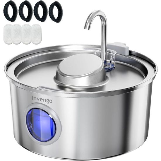 Fontaine Pour Chats - 2 Litres - Fontaine à Chat En Acier Inoxydable