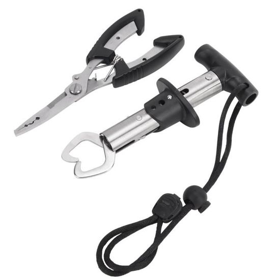 Pince Pêche Multifonction + Outil Poignée Poisson - Acier Inoxydable Avec Cordes Sécurité
