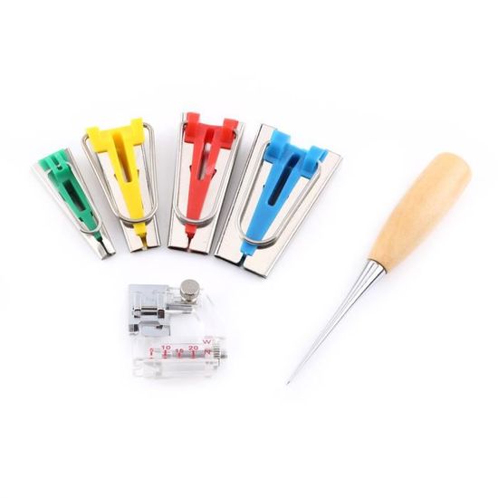 Kit De 5 Outils à Biais (bias Tape Maker) - Pour Fabriquer Des Biais De 6, 9, 12, 18, 25mm