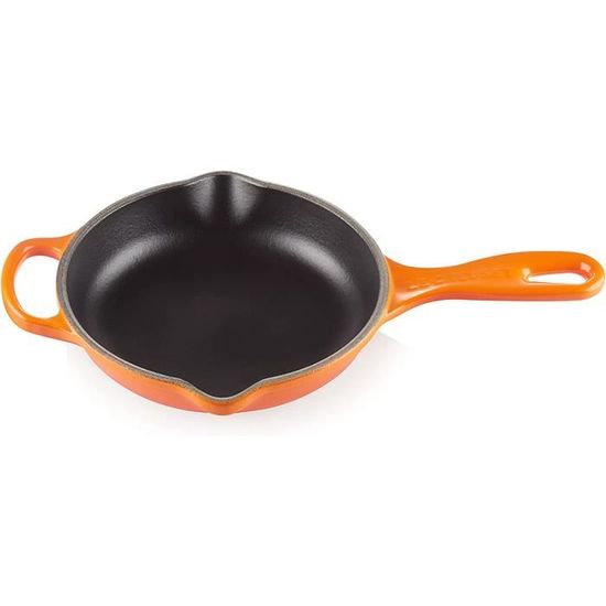 Casserole Le Creuset Vintage N°14 – Fonte émaillée Orange, Bec Verseur, France