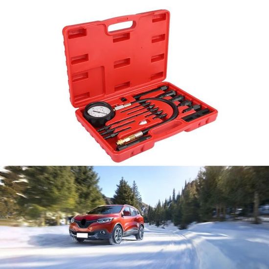 Kit Testeur Compression Moteur Diesel - Manomètre 0-70 Bar - 17 Adaptateurs - Pour Voiture, Tracteur, TDI CDI