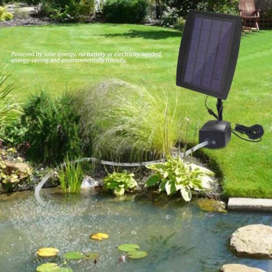 Aérateur De Bassin Solaire - Pompe à Oxygène Avec Tuyau Et Pierre à Bulles Pour Étang, Fontaine, Piscine Et Bain D'Oiseaux