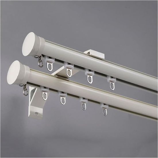 Boîte à Rideaux Double Rail Avec Pelmet – Rail En Aluminium, Longueur Réglable (jusqu’à 5m), Montage Plafond Ou Mur, Silencieux