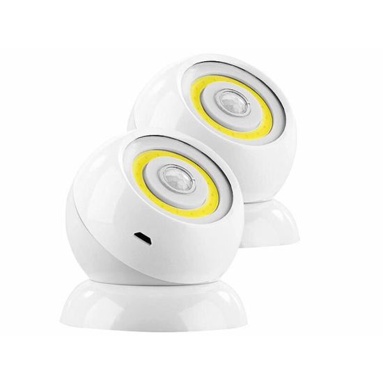 EZVALO Lot De 2 éclairages Sous Armoire, 46 LED Sans Fil Avec Détecteur De Mouvement, Batterie