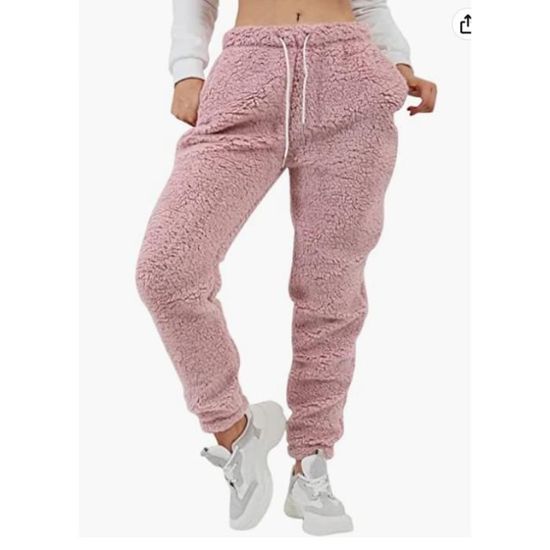 Pantalon Jogging Chaud Femme Polaire Hiver Long Bas de Pyjama