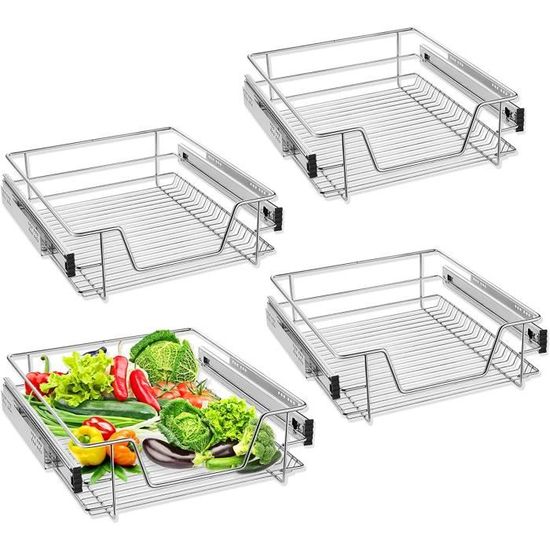 Paniers De Rangement Sous Étagère Métal - Lot De Suspension Placard - Organisation Cuisine Et Garde-Robe