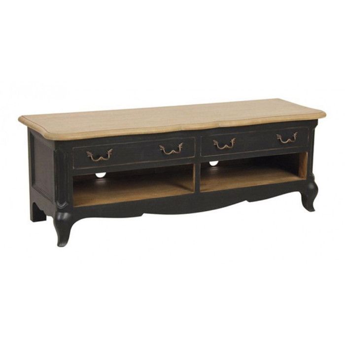 Meuble Tv Avec Rangements - Bois - Noir - Interiors Meuble Tv Avec Rangements - Bois - Noir - Interiors