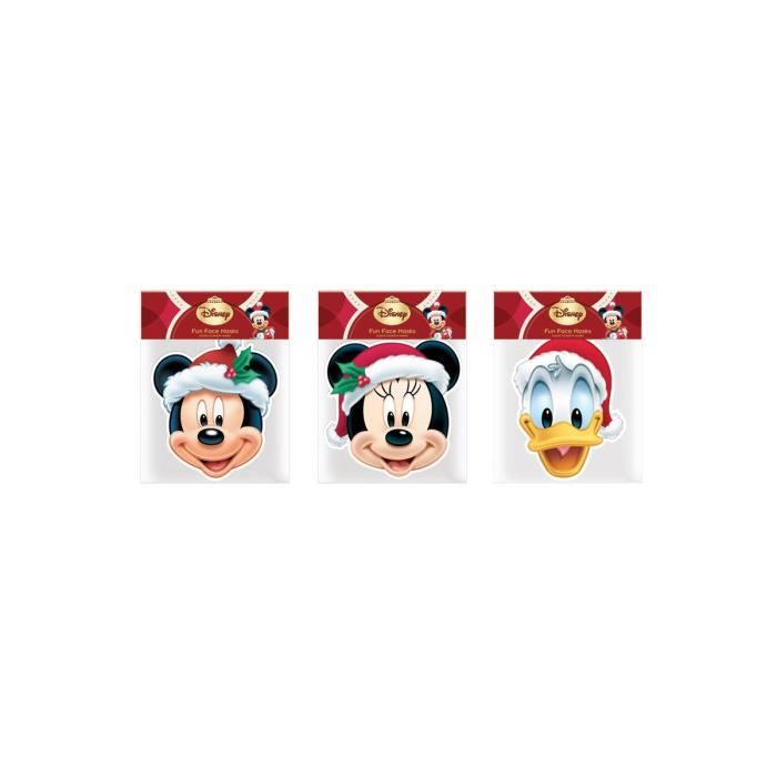6 MASQUES CARTON ADULTE MICKEY ET FRIENDS NOEL™ Multicolores