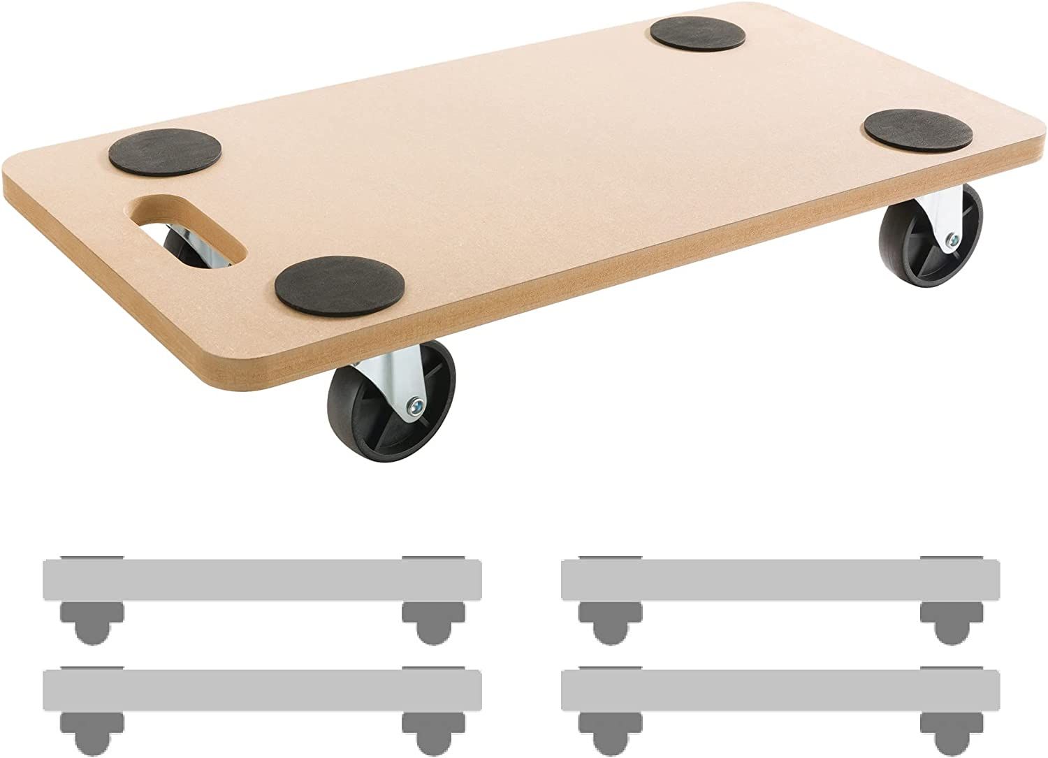 AREBOS 4x Chariots roulant Chariot pour meubles Plate-forme mobile Chariot