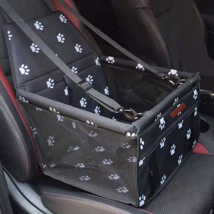 Sac de Transport Chien et Chat avec Rehausseur, Ceinture de Siège de Voiture de Sac de Voiture d'animal Familier Respirant