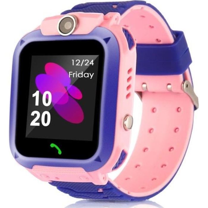 Montre Connectée Enfant Q12 Rose Surveillance Santé IP67 Cadeau Fête Enfants