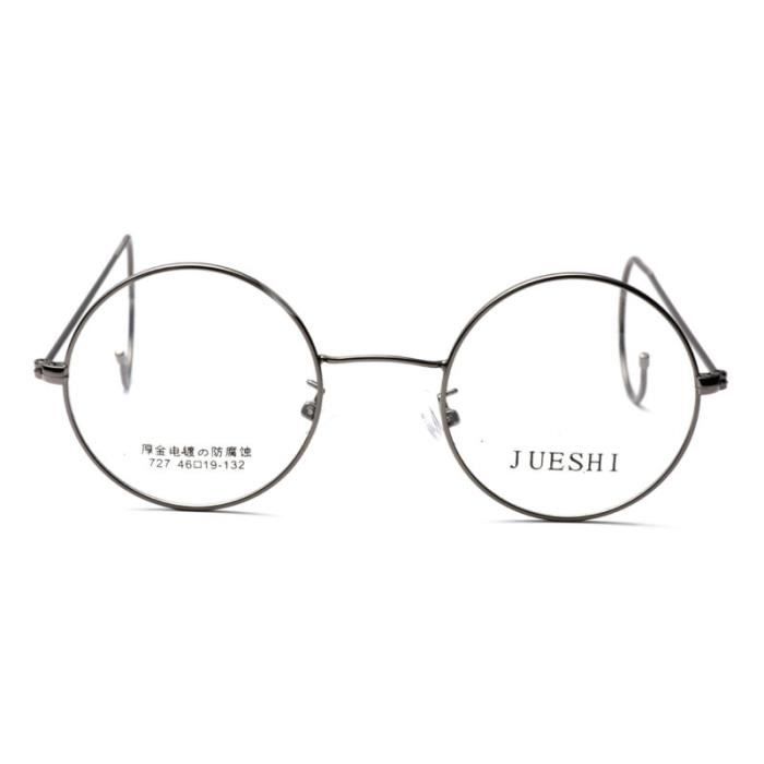 Amillet montures de lunettes de vue homme femme rond rétro vintage en métal 40mm gris