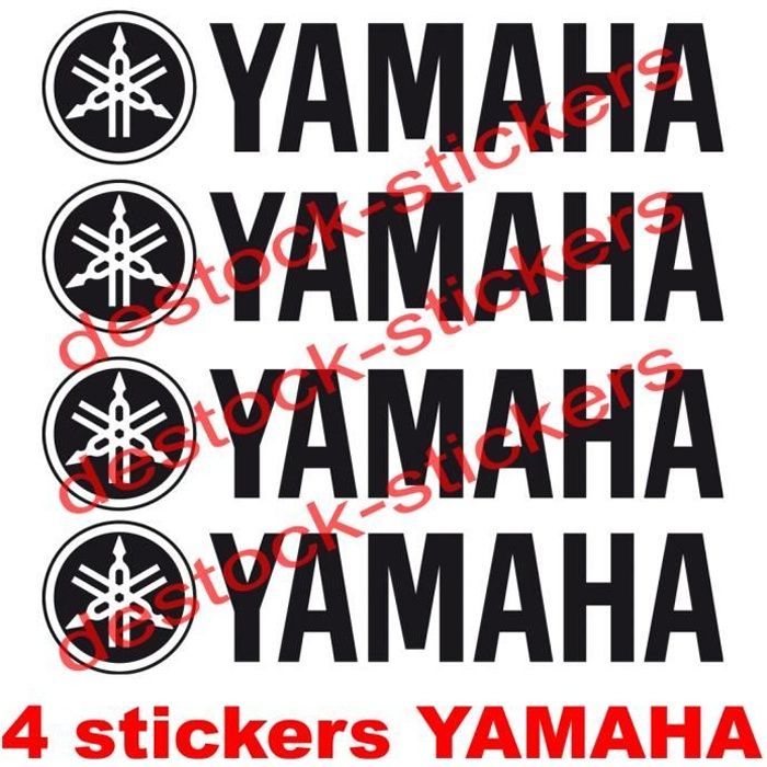 4 Stickers autocollant tuning YAMAHA noir 20 cm