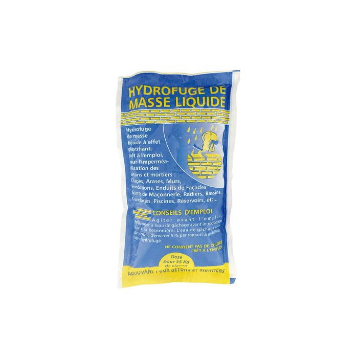 Adjuvant Hydrofuge liquide concentré pour béton et mortier - Dose de 175 ML pour un sac de ciment de 35 KG