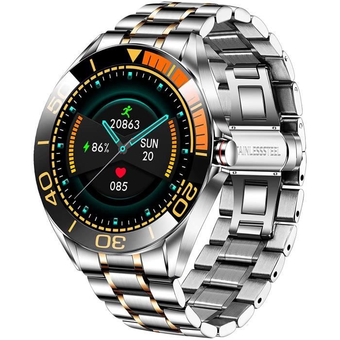 LIGE Montre Connectée Homme, IP67 Étanche Sport Fitness Tracker Montres Intelligente Fréquence Cardiaque Oxygène Sanguin Tensiom433
