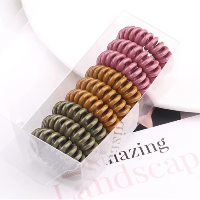Anneau de téléphone pour femmes, bandes de cheveux avec boîte, bande de caoutchouc, accessoires pour cheveux, couleur bo*BF8879