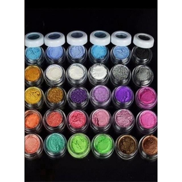 30 couleurs-lot professionnel coloré ombre à paupières poudre minéral lumineux miroitant mat fard à paupières femmes visage