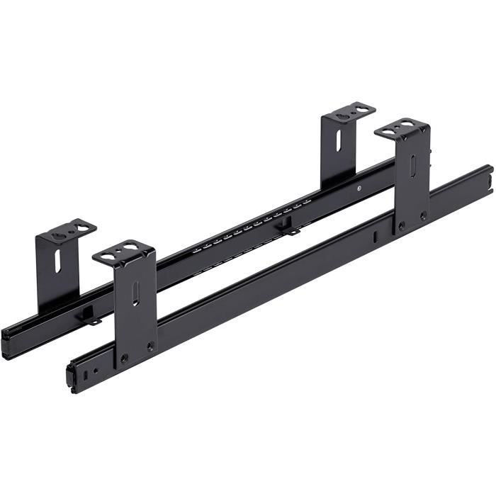 FIX&EASY Coulisses de clavier roulement à billes 500mm glissière noir pour tablettes ou tiroir assemblage sous la table