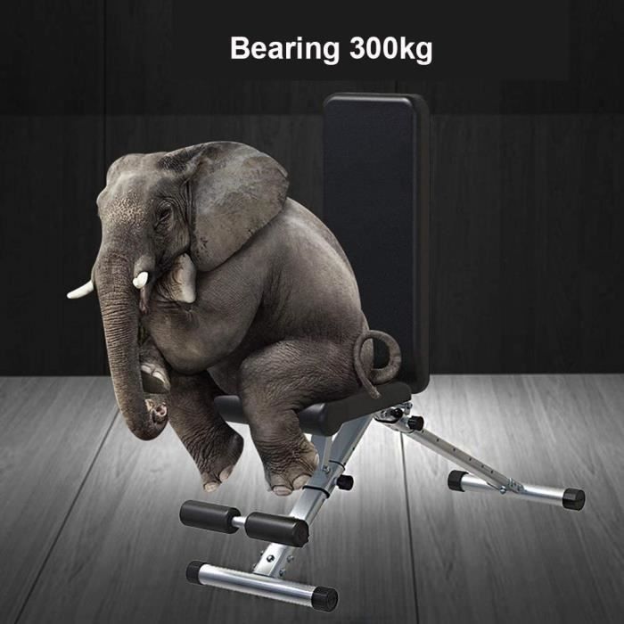 OUI-Chaise de fitness banc haltère pliable (noir)