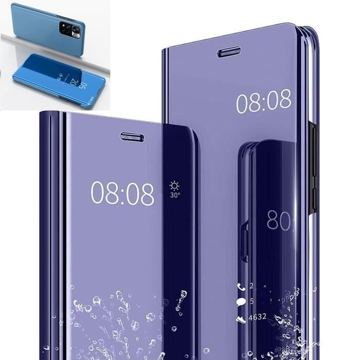 JUBA755.STORE - Etui pour POCO M4 PRO 5G - Housse Miroir Transparent Bleu - Taille d'écran:6,43 pouces Modèle compatible:POCO M4 PR