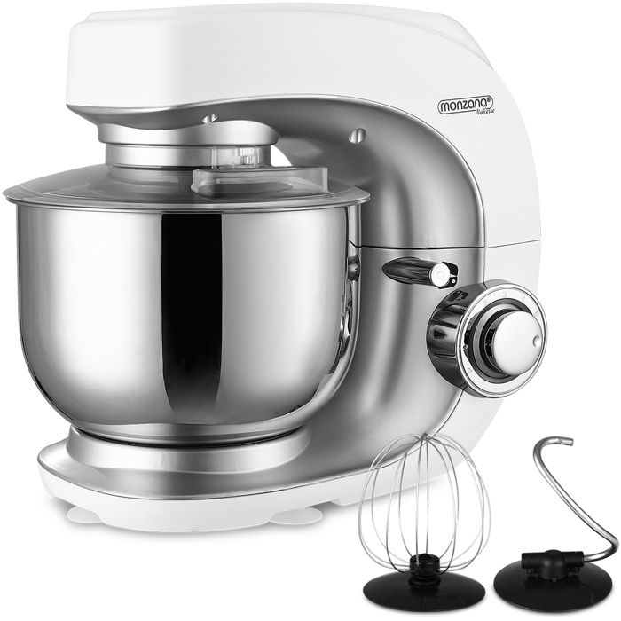 Robot pâtissier 1000W Noblesse Robot de cuisine multifonction 7 vitesses avec bol en inox 4,5L 3 accessoires