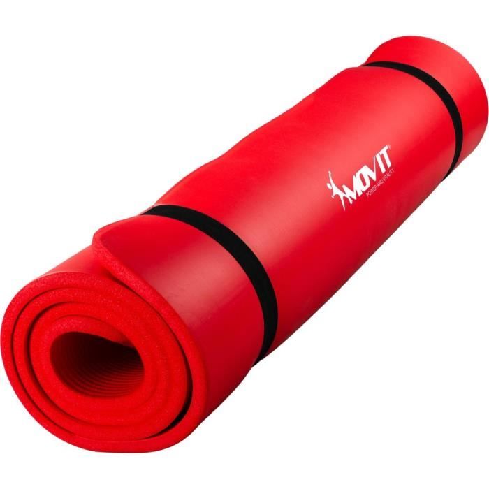 MOVIT Tapis de gymnastique XXL 190cm x 100cm x 1,5cm, rouge